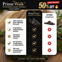 Load image into Gallery viewer, Prime Walk™ BLACK PESHAWARI Shoes (Black/White) | 50% OFF 🔥