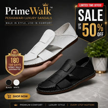 Load image into Gallery viewer, Prime Walk™ BLACK PESHAWARI Shoes (Black/White) | 50% OFF 🔥